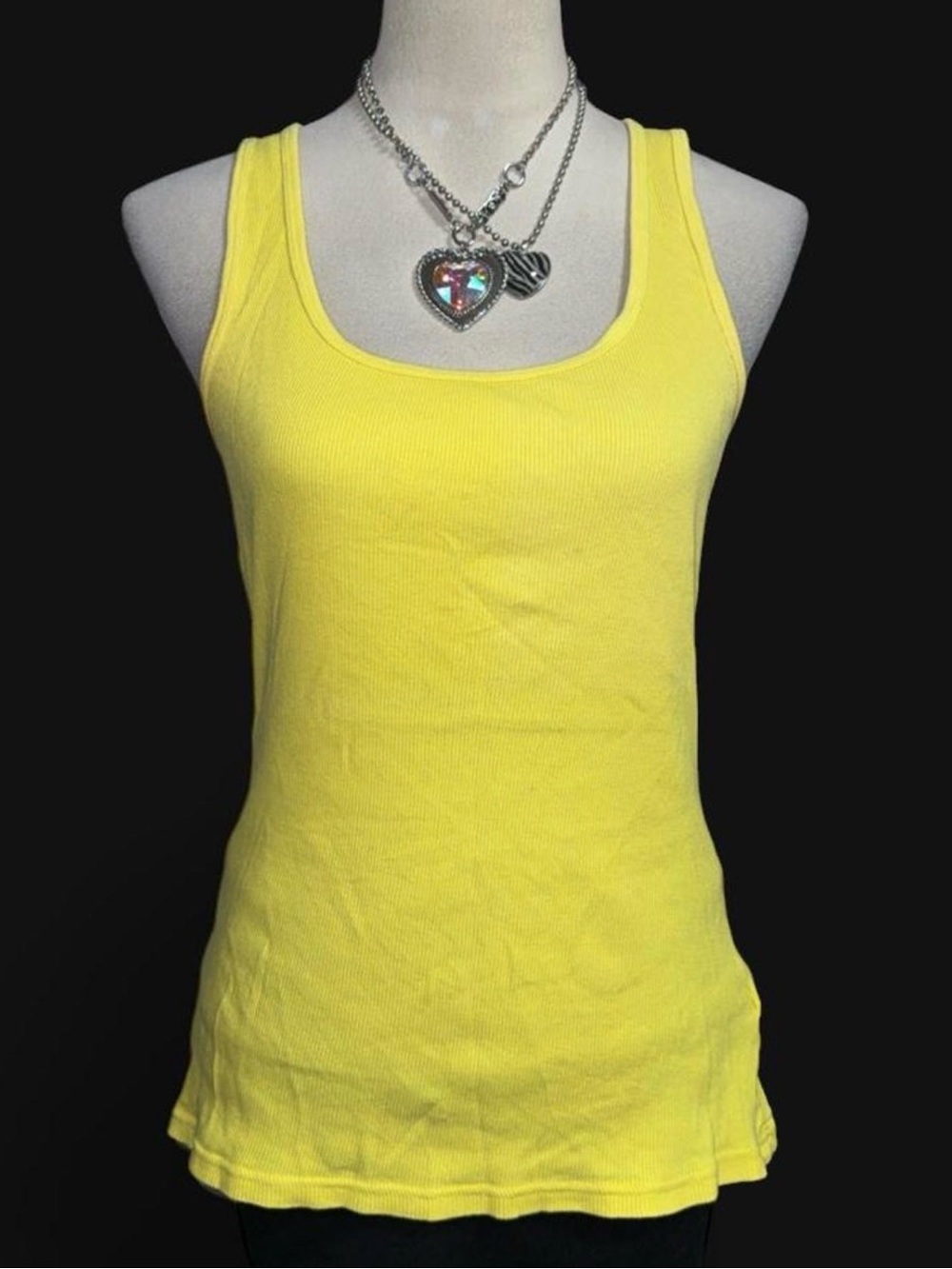 Old Navy Yellow Ribbed Scoop-Neck Tank Top